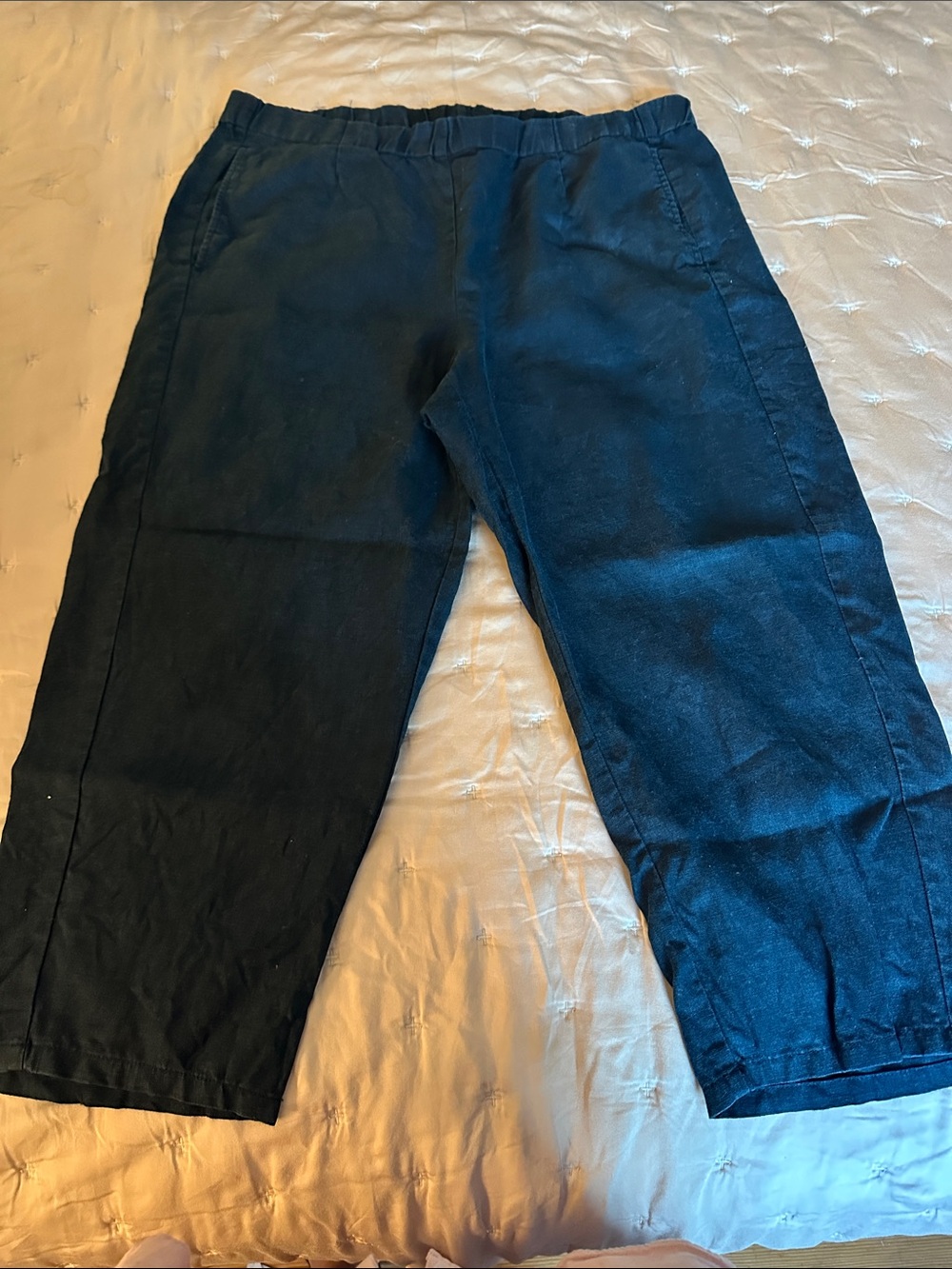 J. Jill Dark Navy Cropped Elastic-Waist Pants